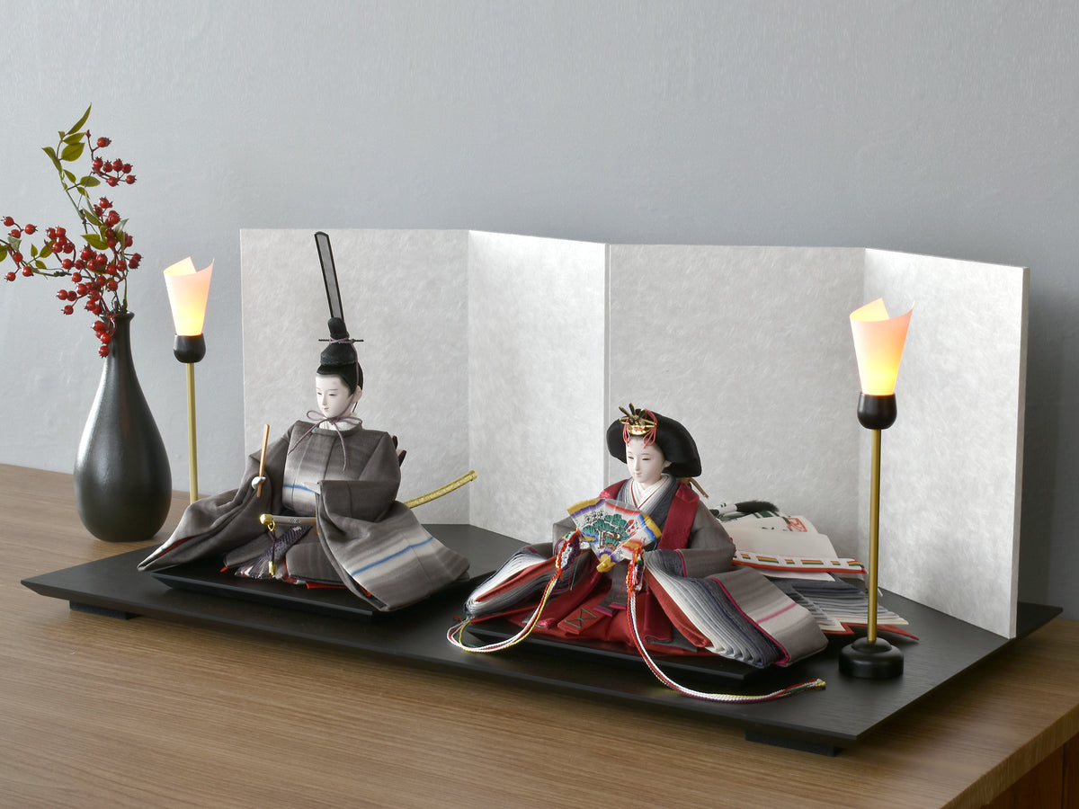 おしゃれ 雛人形 / 清水久遊 / 引染 ひいな（A-W-BK） – 人形の鯉徳