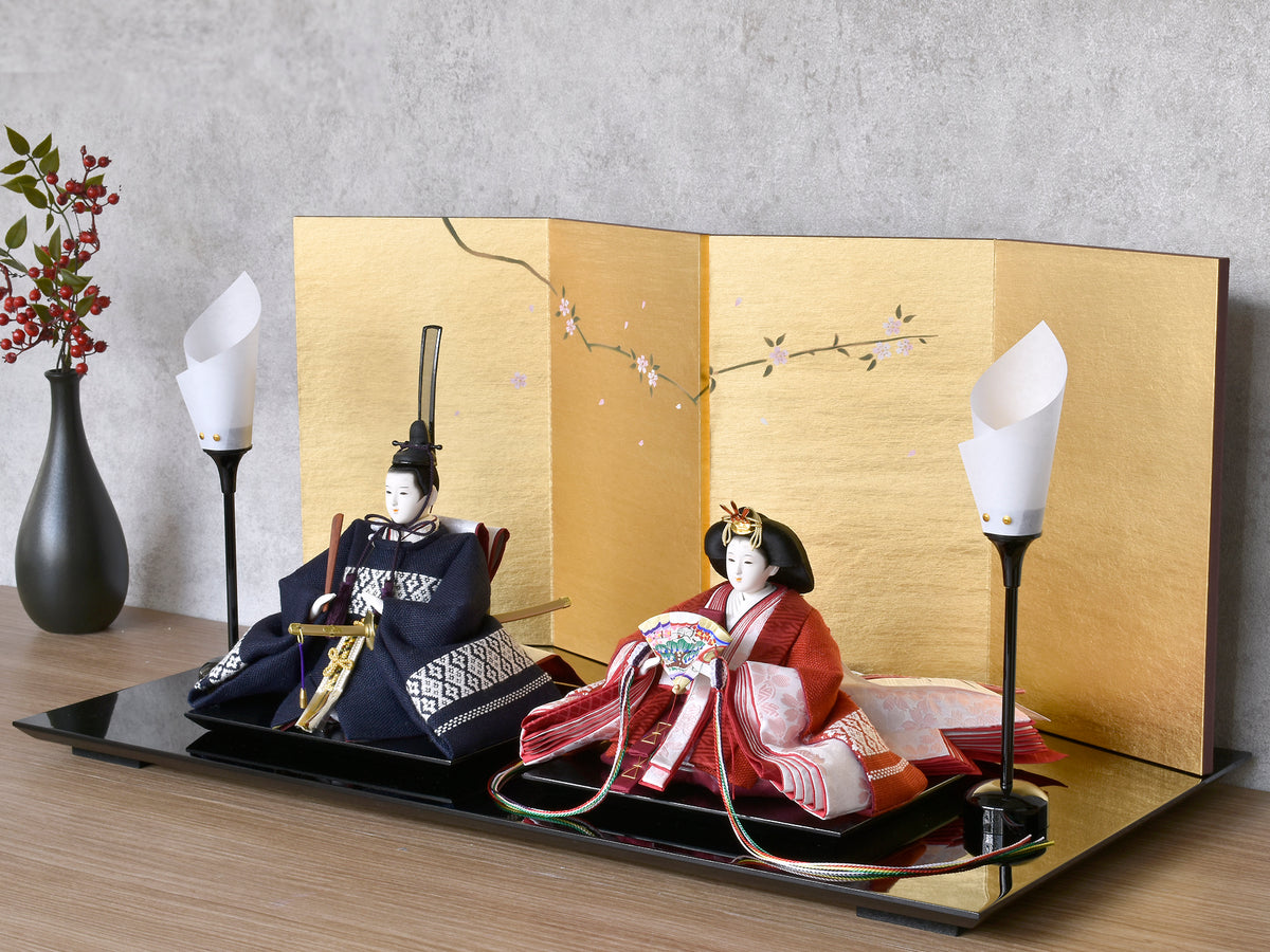 おしゃれ 雛人形 / 小倉草園 / 衣装着 麻衣雛L（こぎん刺し） – 人形の