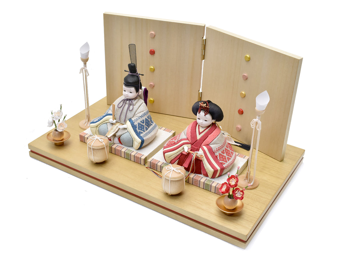 雛人形 / 縫nui / 木目込 麻衣雛A（こぎん刺し ）｜人形の鯉徳