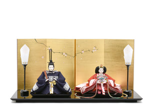 【雛蔵】立雛　純金箔押 おしゃれ 雛人形 / 小倉草園 / 衣装着 麻衣雛L（こぎん刺し） – 人形の