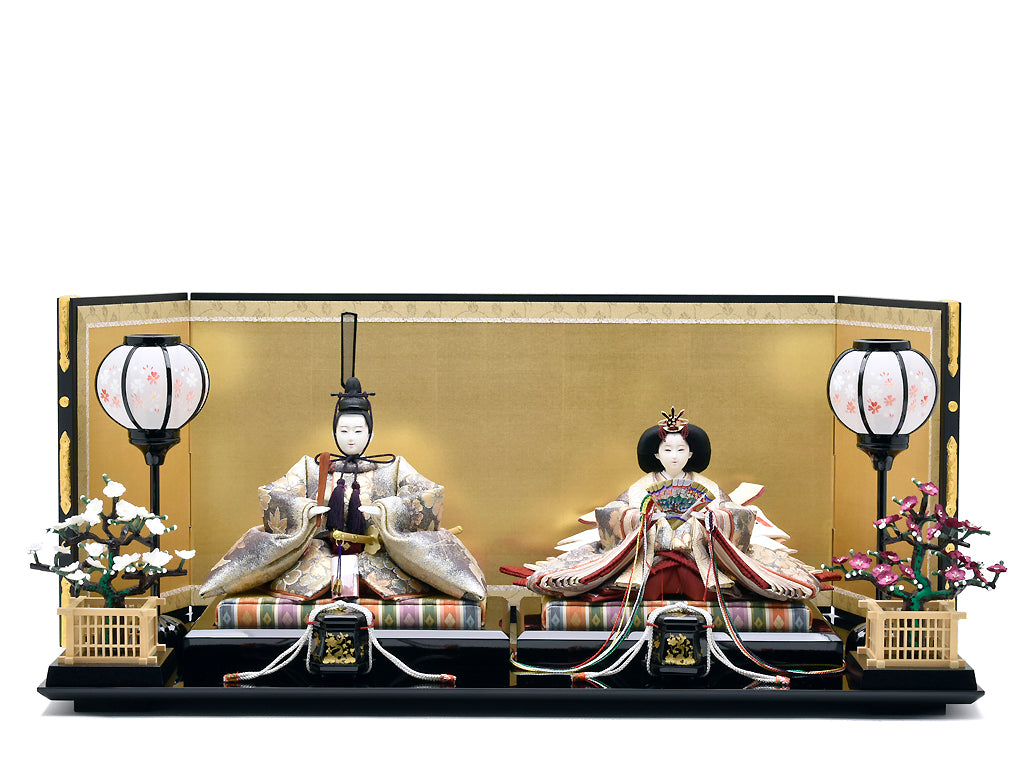 雛人形 / 望月龍翠 / 正絹 帯地