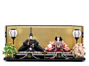 雛人形 / 望月龍翠 / 正絹 有職雛（黒×赤）｜人形の鯉徳 オンライン