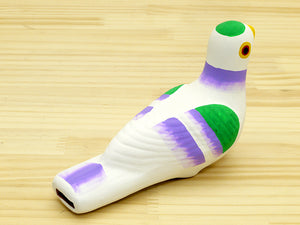 下川原焼土人形 鳩笛 紫（大）□阿保正志作 □青森県弘前 – 人形