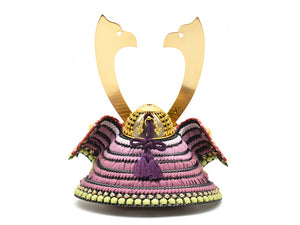 五月人形 兜 / 鈴甲子雄山 / 紫裾濃威8号 収納飾り